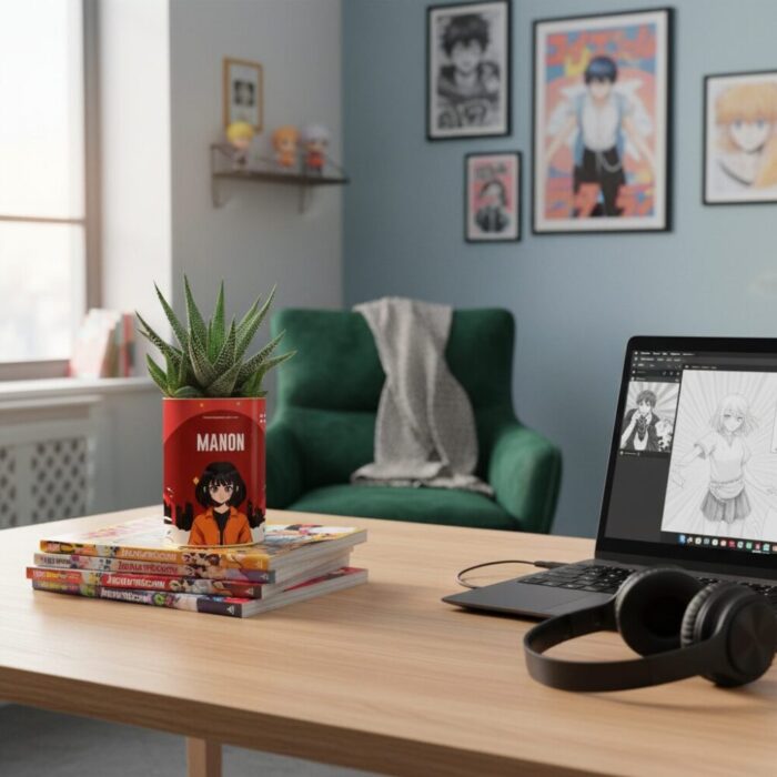 Personnage manga - plante personnalisée manga avec prénom