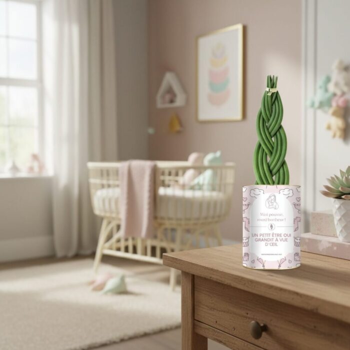 Mini pousse, maxi bonheur - Plante personnalisée Naissance fille