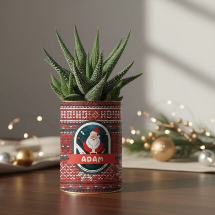 Haworthia personnalisée Noël - Le cadeau nature au charme hivernal