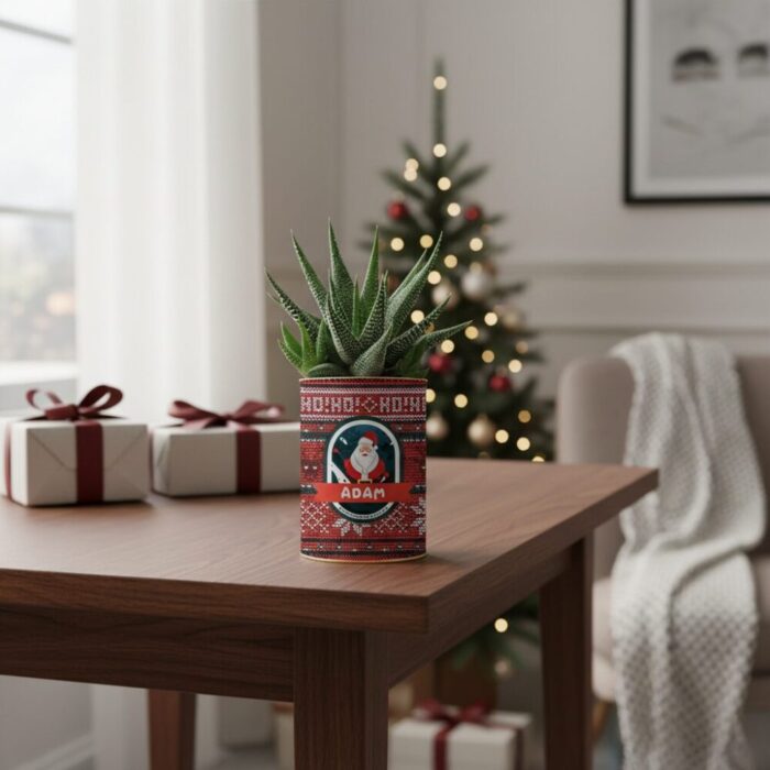 Haworthia personnalisée Noël - Le cadeau nature au charme hivernal