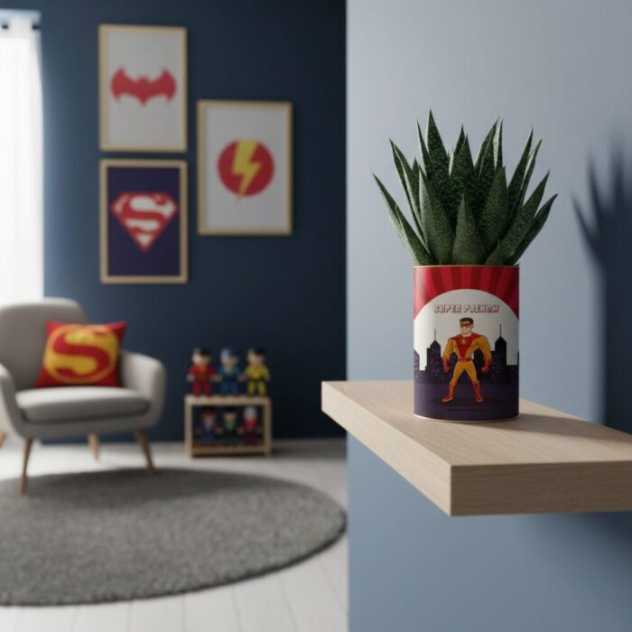 Plante Super Héros pour garçon - Succulente personnalisable avec prénom