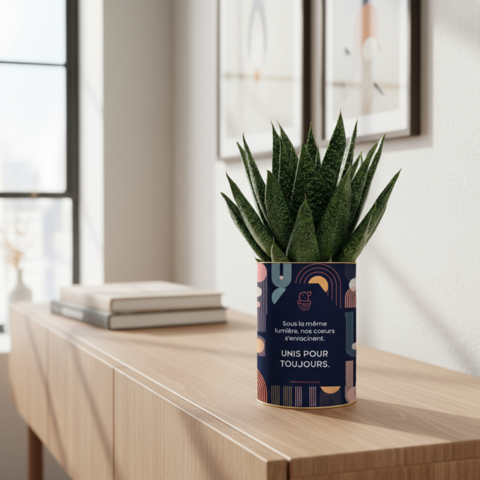 Unis pour toujours - Plante personnalisée Gasteria symbole de lien familial