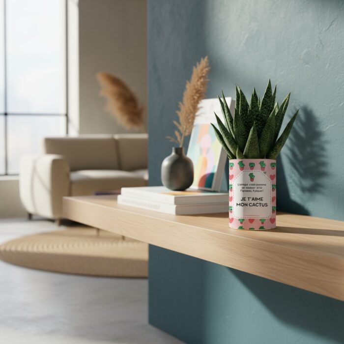 Je t’aime mon cactus - Plante personnalisée amour Haworthia Gasteria