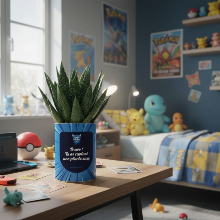 Plante rare capturée - Succulente Gasteria personnalisée - Univers manga