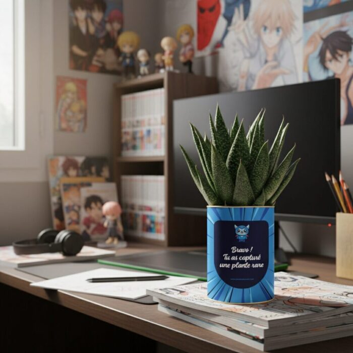 Plante rare capturée - Succulente Gasteria personnalisée - Univers manga