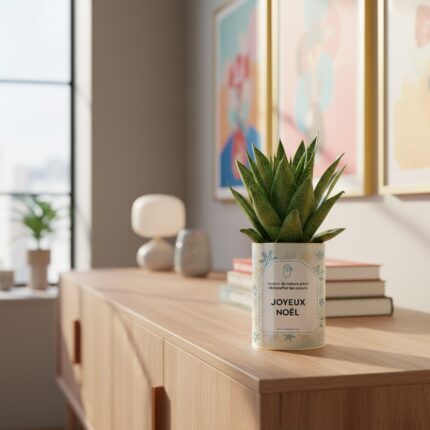 Joyeux Noël - Un brin de nature à offrir - Plante Gasteria personnalisée