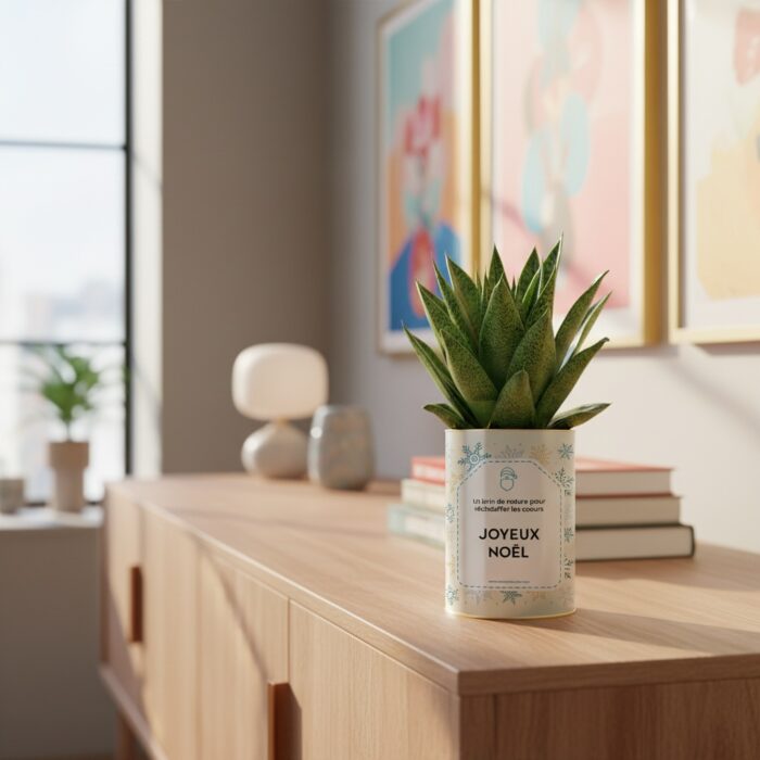 Joyeux Noël - Un brin de nature à offrir - Plante Gasteria personnalisée