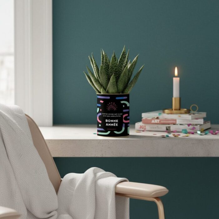 Plante personnalisée Bonne Année 2026 : Cadeau végétal et festif