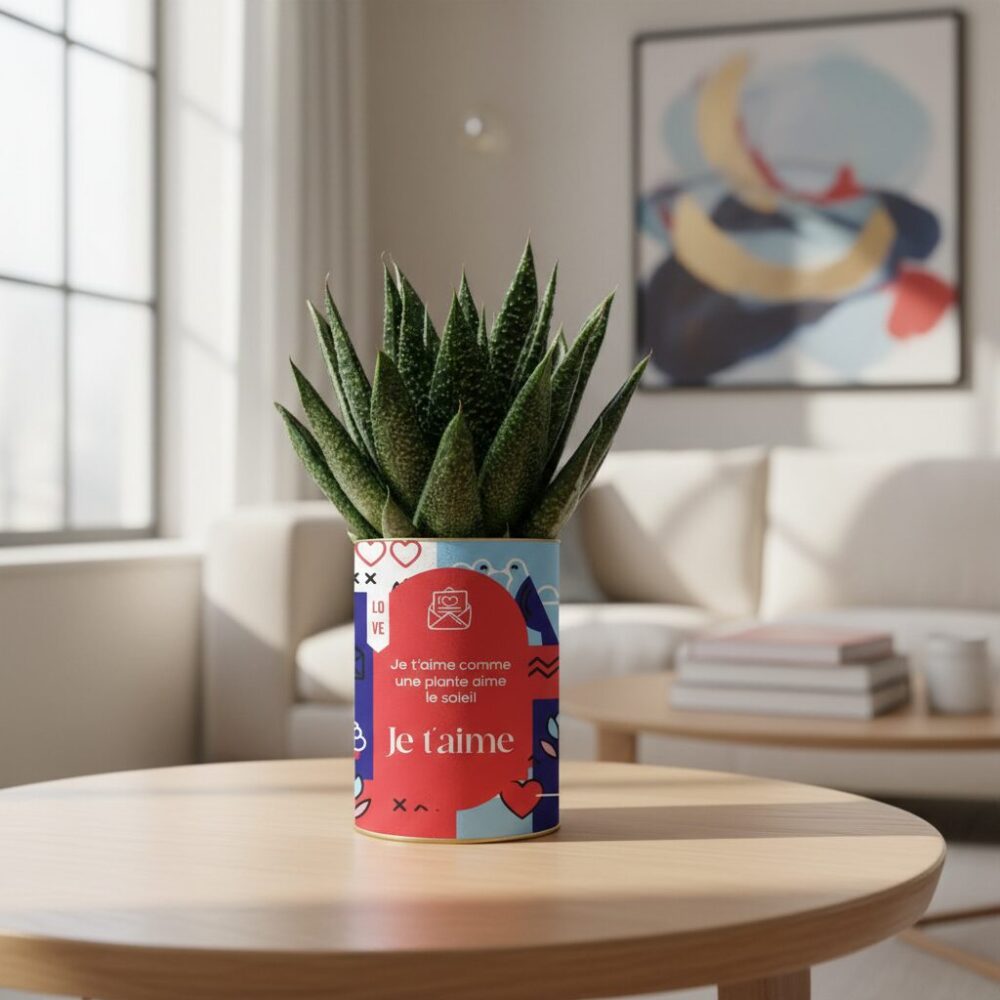 Plante personnalisée Je t’aime - Gasteria, le cadeau d’amour qui dure