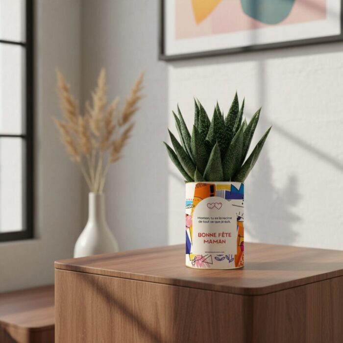 Plante personnalisée Gasteria Fête des Mères – Bonne fête maman, tu es la racine de tout ce que je suis