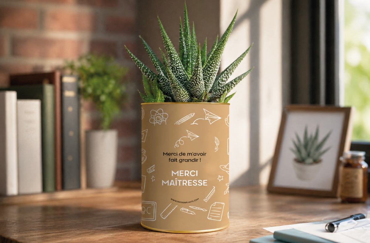 Exemple de plante personnalisée pour dire Merci Maîtresse