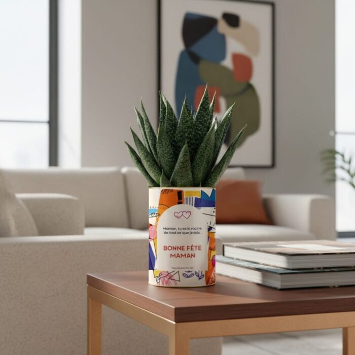 Plante personnalisée Gasteria Fête des Mères – Bonne fête maman, tu es la racine de tout ce que je suis