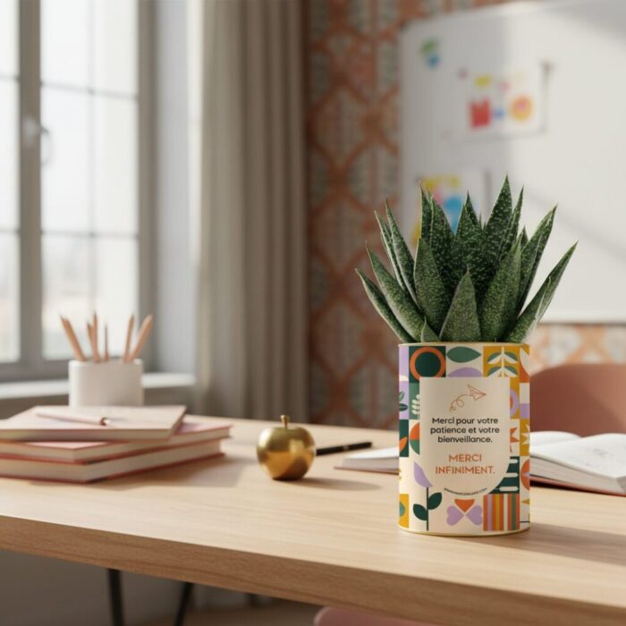 Plante personnalisée Merci Maîtresse – Cadeau original pour remercier un enseignant