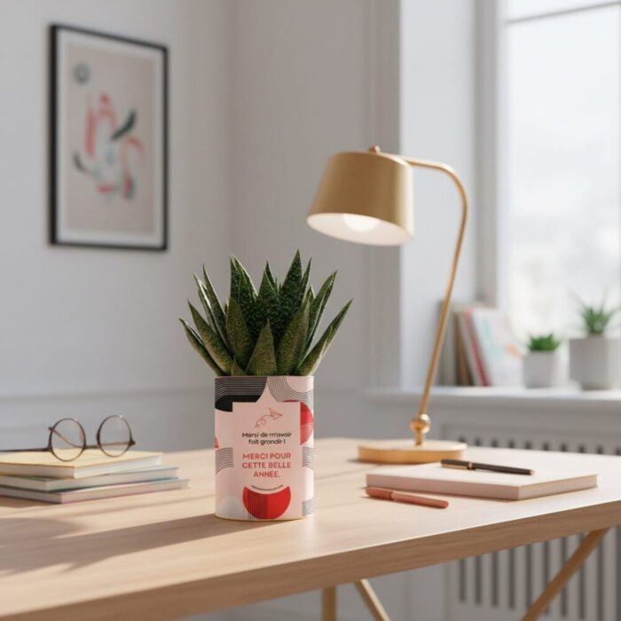 Cadeau de fin d’année « Merci pour cette belle année » - Plante personnalisée Merci Maîtresse